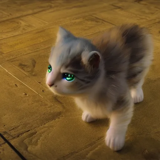 Prompt: iridescent kittens cyperpunk 2 0 7 7, unreal engine 5, 8 k ultra realistic, hyperdetailed, volumetric lighting, extremely high quality