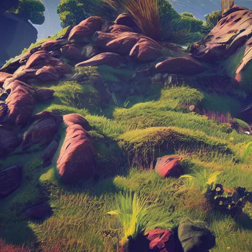 Image similar to no mans sky in unreal engine 5, 4 k, high detail, high - resolution photograph, professional photography, ultra - detail