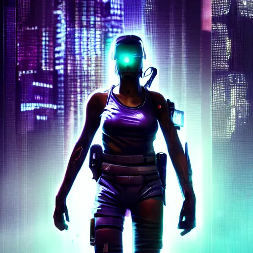 Prompt: Cyberpunk rambo android portrait octane render 4K