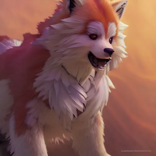 Image similar to arcanine, au naturel, hyper detailed, digital art, trending in artstation, cinematic lighting, studio quality, smooth render, unreal engine 5 rendered, octane rendered, art style by klimt and nixeu and ian sprigger and wlop and krenz cushart