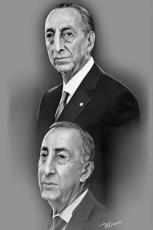 Image similar to marcelo rebelo sousa president of portugal portrait, realistic, 4 k, photo realism, black and white, perfect face