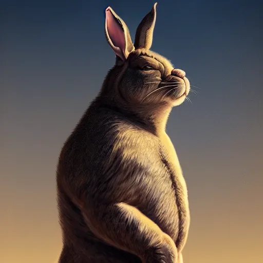 Prompt: portrait of the real life Big Chungus, expressive pose, futuristic, highly detailed, digital painting, artstation, concept art, smooth, sharp focus, dramatic light, studio light, by Artemisia Gentileschi