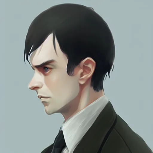 Image similar to portrait of padraig pearse, highly detailed, digital painting, concept art, sharp focus, by makoto shinkai