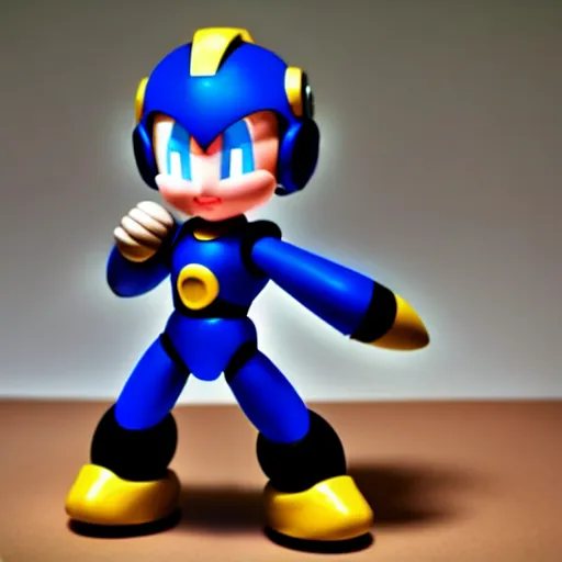 Prompt: a photo of a real megaman, studio lighting, high detail, hyperrealism