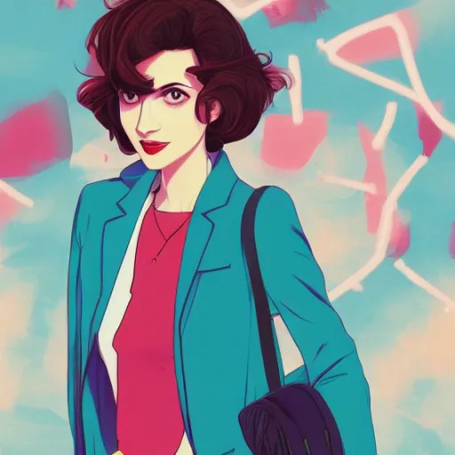 Prompt: portrait of winona ryder in heathers, 1989, highschool background, rich vivid colors, ambient lighting, dynamic lighting, 4k, official media, anime key visual, makoto shinkai, ilya kuvshinov, lois van baarle, rossdraws, detailed, trending on artstation