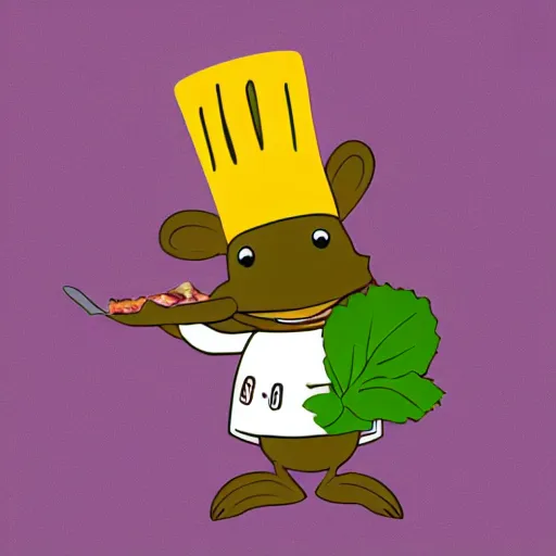 Prompt: cute platypus wearing a chef hat and holding a lasagna with three basil leaves over the lasagna, pixar style, ultradetailed, 3 d