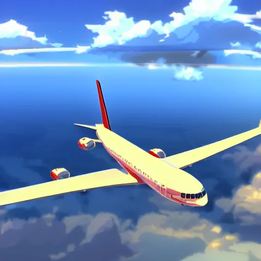 Image similar to screenshot from a 3 d video game about anime girls with the body of an airplane