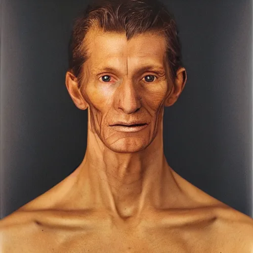 Prompt: portrait of wood - human hybrid, head and shoulders shot, by annie leibovitz, portrait of a man, studio lighting