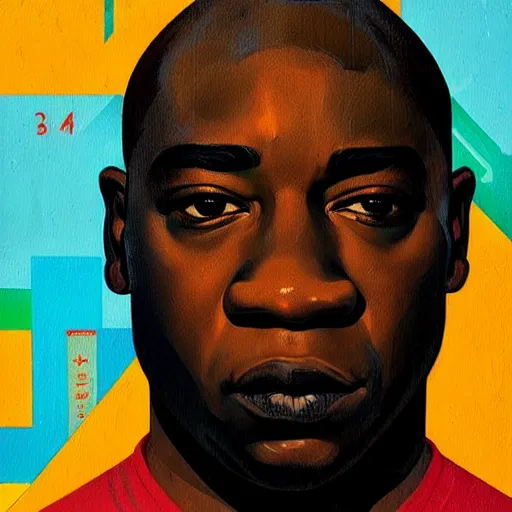 Prompt: young michael clarke duncan, profile picture by sachin teng, asymmetrical, organic painting, matte painting, geometric shapes, hard edges, graffiti, street art : 2 by sachin teng : 4