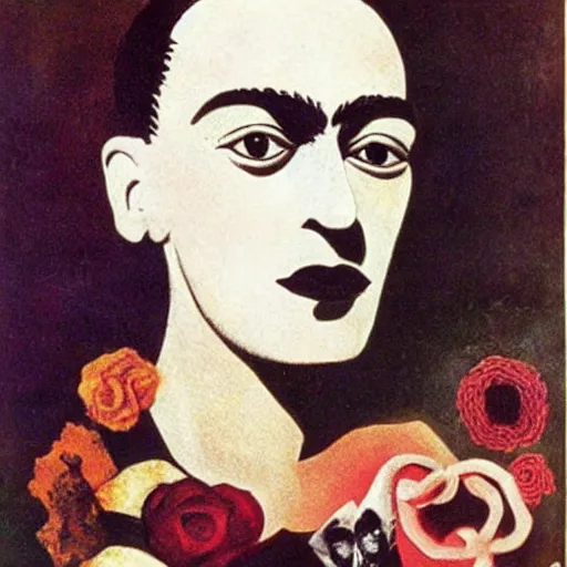 Image similar to a memory machine. salvador dali. frida kahlo. rene magritte.