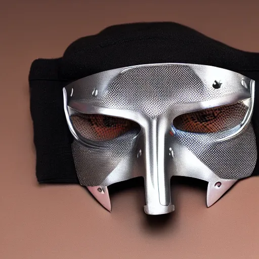 Prompt: chrome MF DOOM mask