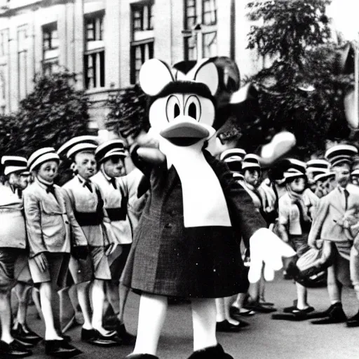 Image similar to Donald Duck at a German parade in 1936