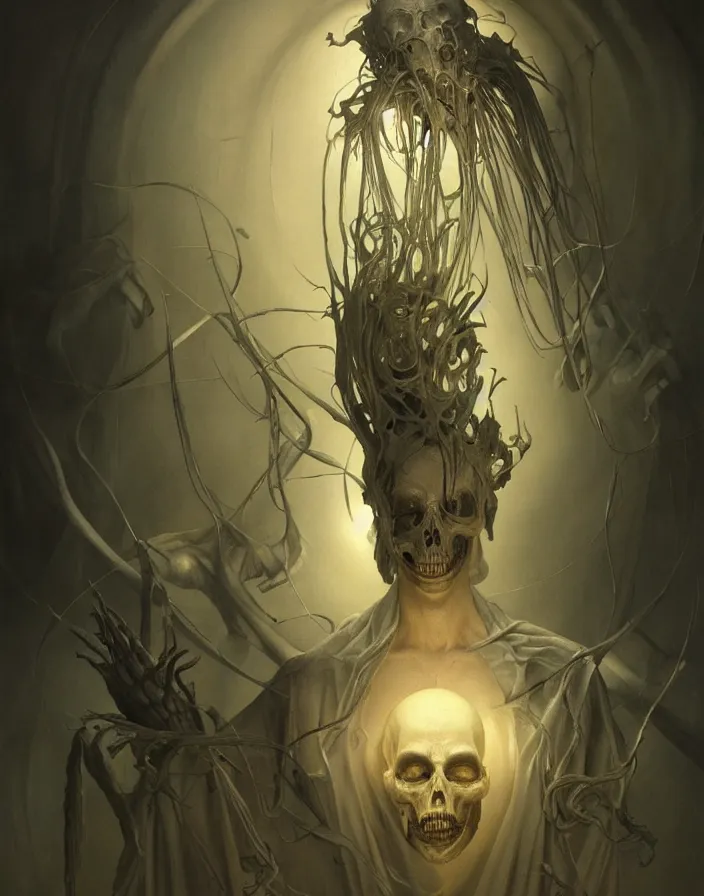 Image similar to death himself, physically accurate, moody dynamic lighting, very very intricate, very very elegant, highly detailed, digital painting, artstation, HR GIGER, Hieronymus Bosch, Francis Bacon, concept art, smooth, very beautiful, sharp focus, illustration, art by artgerm and greg rutkowski and alphonse mucha