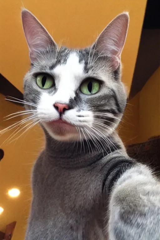 Image similar to cat taking a selfie