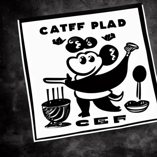 Image similar to chef platypus looking to the left, logo style, black and white