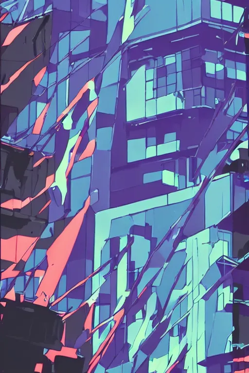 Image similar to ! dream evangelion unit 0 1 pallete, zoom shot, telephoto lens, low aperture street level, buildings collapsed