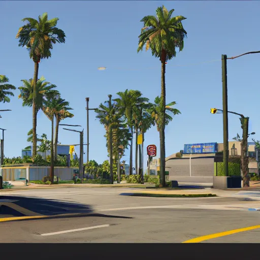 Image similar to pembroke pines florida in gta 5, 8k octane 3D render