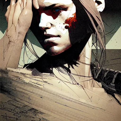 Image similar to portrait soft light, by killian eng and bernie wrightson and martin deschambault and conrad roset, inspired by mad max, etching, fine, sharp high detail,