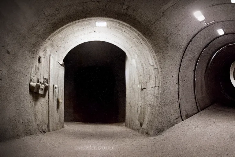 Image similar to underground lab entrance, sci-fi, ancy, futuristic, technology, realistic, 80k, 8mm, Grainy, Panavision