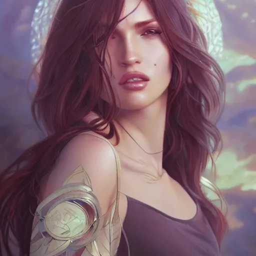 Image similar to ultra realistic illustration, bella thorne and megan fox anime, intricate, elegant, highly detailed, digital painting, artstation, concept art, smooth, sharp focus, illustration, art by artgerm and greg rutkowski and alphonse mucha and wlop