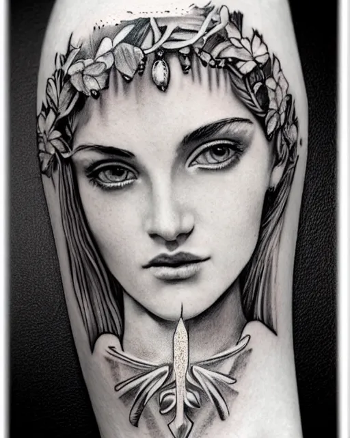 greek goddess of death tattoo