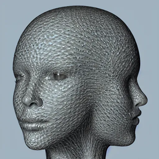 Image similar to beautiful face made with abstract fractal patterns, structural skin, clay render, rendered in octane, venation, voronoi patterns
