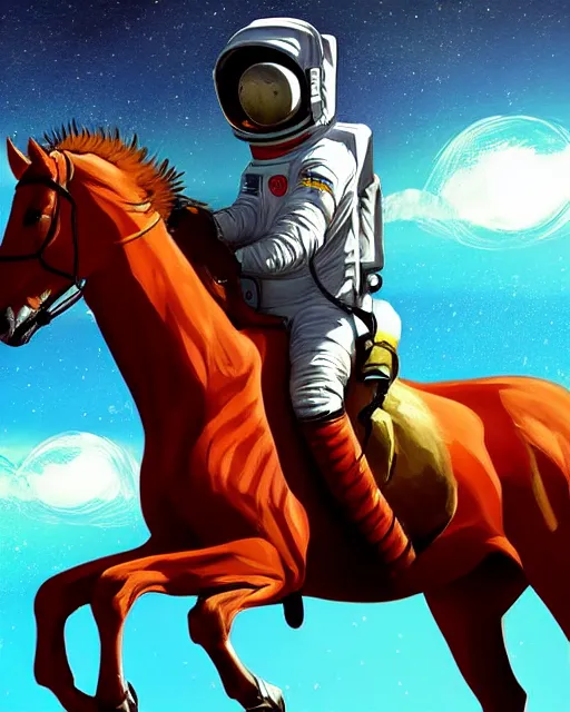 Image similar to horse on top of astronaut artstation