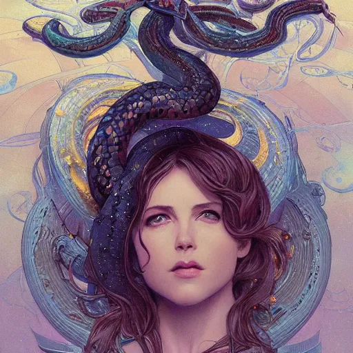 epic professional digital art of female human - snake