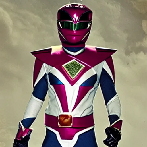 Image similar to promotional still image of a new power ranger outfit