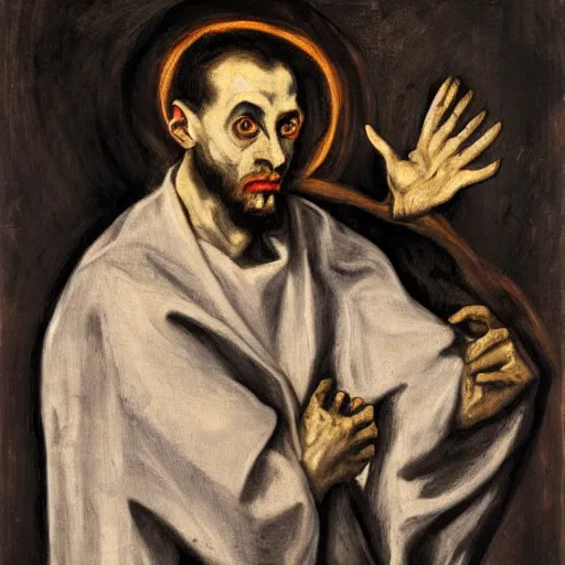 Prompt: El Greco, portrait of a demon