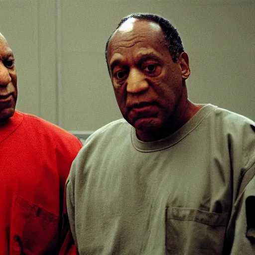 Prompt: bill cosby and oj simpson in a prison cell together, award winning, 8k