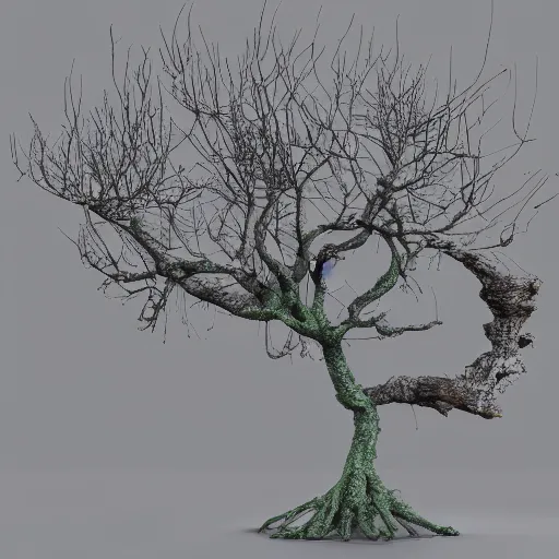 Prompt: eyeball growing form tree branch,C4d 8k cleaning future highly quality penetrating feeling bright light