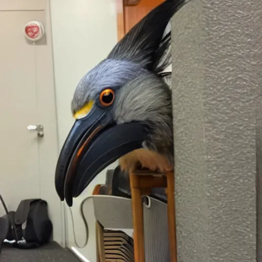 Image similar to bring your shoebill bird to work day.