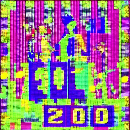 Image similar to y 2 k birthday party selfie, 6 4 x 6 4 dot matrix resolution, 8 bit digitized