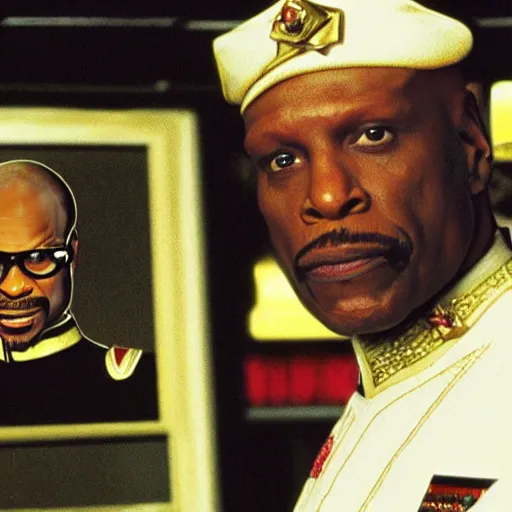 Image similar to avery brooks as commander sisko in the style of norman rockwell