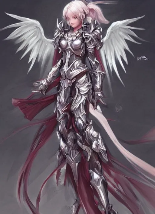 Image similar to concept art. angel knight girl. artsation trending. highly detailed