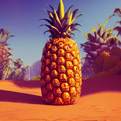 Prompt: a colossal statue of a really cool pineapple wearing sunglasses, intricate artwork by beeple, third person, beautiful, full view, cinematic lighting, octane render, trending on artstation, greg rutkowski very coherent artwork. cinematic, hyper realism, high detail, octane render, 8k