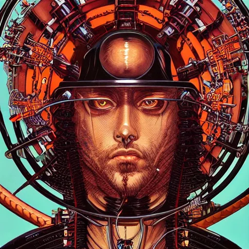 Prompt: portrait closeup of crazy robotic post malone, symmetrical, by yoichi hatakenaka, masamune shirow, josan gonzales and dan mumford, ayami kojima, takato yamamoto, barclay shaw, karol bak, yukito kishiro