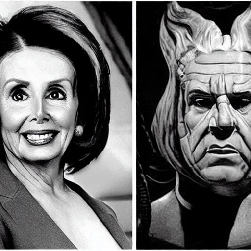 Image similar to nancy pelosi as vigo the carpathian in ghostbusters