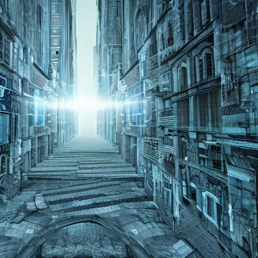 Image similar to professional photo of portal to another dimension inside a city, ultra detailed, realistic, 4 k, computer art, dslr photo