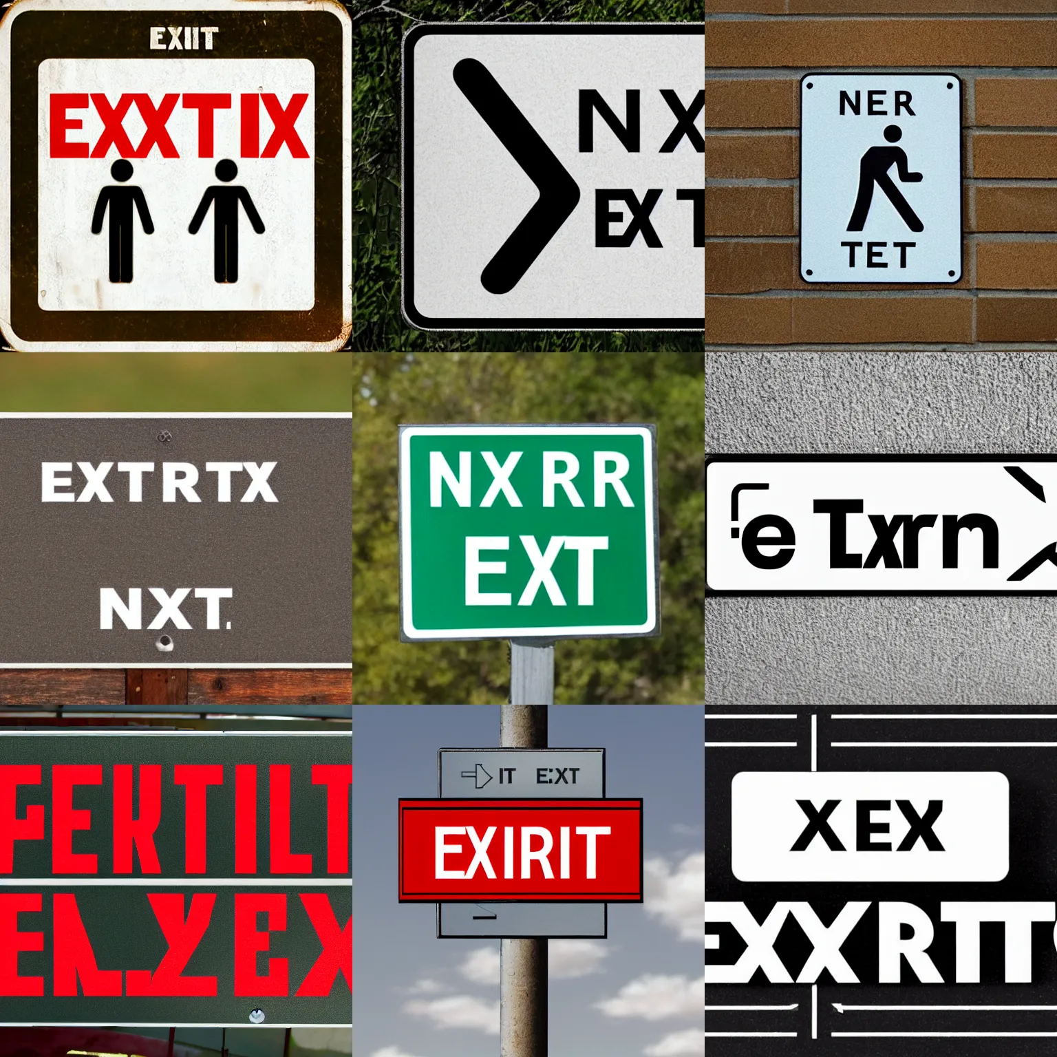 Prompt: sign with text that says 'near exit turn about'