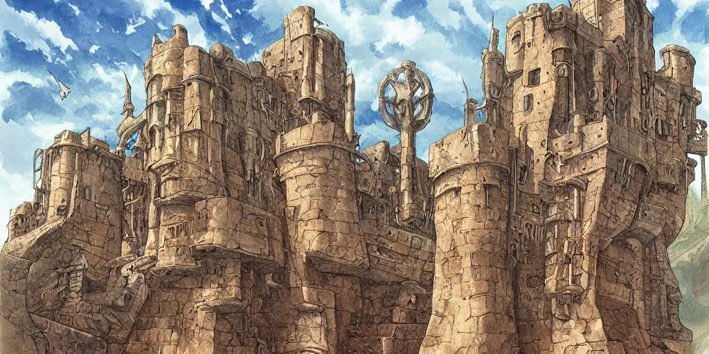 Prompt: artwork of the twin fortress by david wyatt