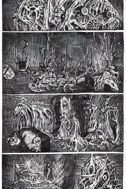 Image similar to disturbing pages from the necronomicon zarono,