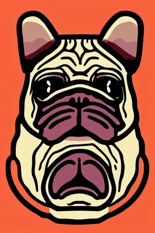 Image similar to Portrait of a drug dealer pug, sticker, andromorphic, colorful, illustration, highly detailed, simple, smooth and clean vector curves, no jagged lines, vector art, smooth