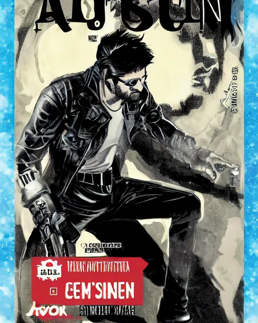 Image similar to adam jensen on a book cover by will eisner