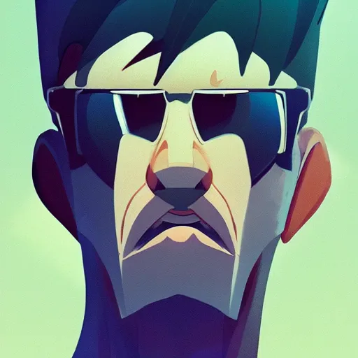 Image similar to face icon stylized minimalist space dandy, loftis, cory behance hd by jesper ejsing, by rhads, makoto shinkai and lois van baarle, ilya kuvshinov, rossdraws global illumination