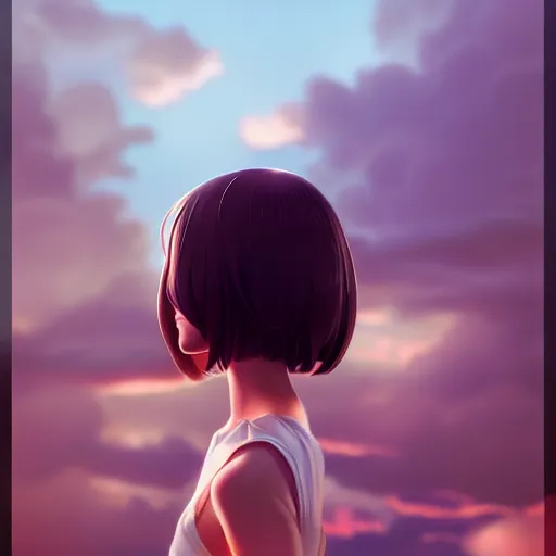 Image similar to point of view of a cute girl by artgerm, kissing you by ilya kuvshinov, point of view, rtx reflections, octane render 1 2 8 k, extreme high intricate details by wlop, digital anime art by ross tran, composition by tom bagshaw, lighting by wlop