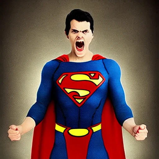 Prompt: painful Superman >yelling<<<< crazy insane