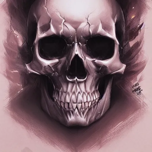 Prompt: a highly detailed skull, visible eyes in the head, by Ross Tran