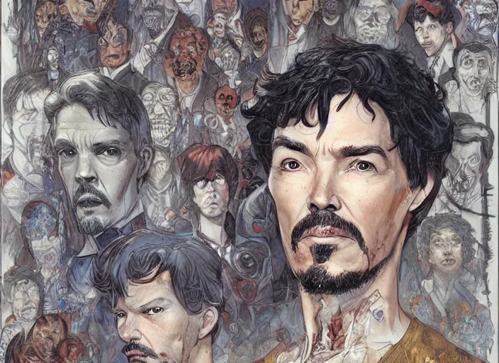 Prompt: a highly detailed dead portrait of stephen strange, james gurney, james jean